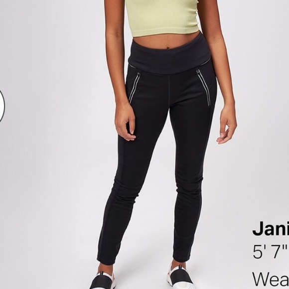 Lole 'Hurry Up' water repellent warm leggings fleece lined in navy medium - Picture 3 of 14